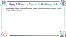 Dạng 2 Đồng vị - Nguyên tử khối trung bình