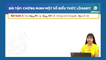 Dạng 2: Cho trước lôgarit hãy biểu diễn hoặc rút gọn biểu thức có chứa lôgarit